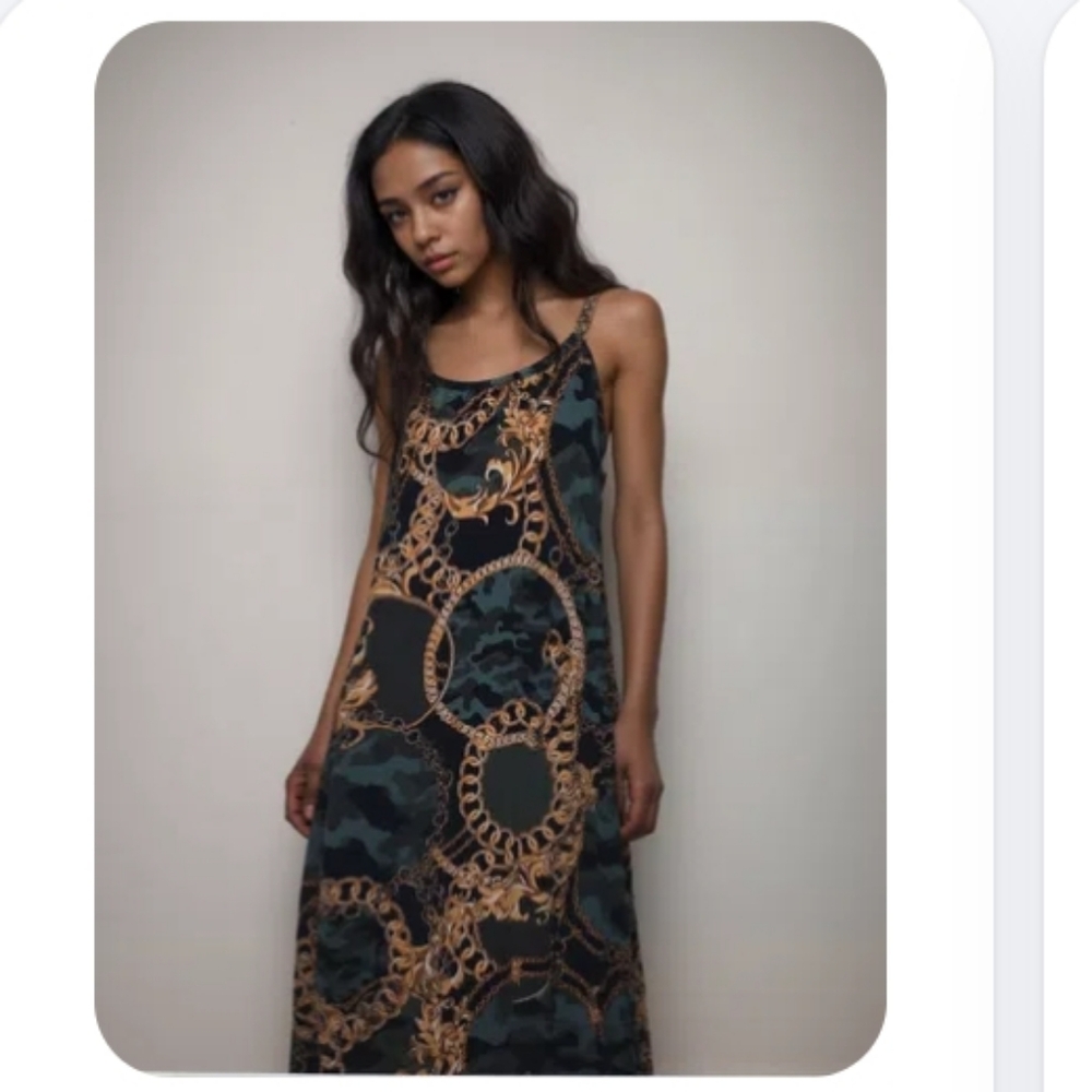 Fashion Nova Elegant Chain Print Chain Strap Dress Nwt Size Large